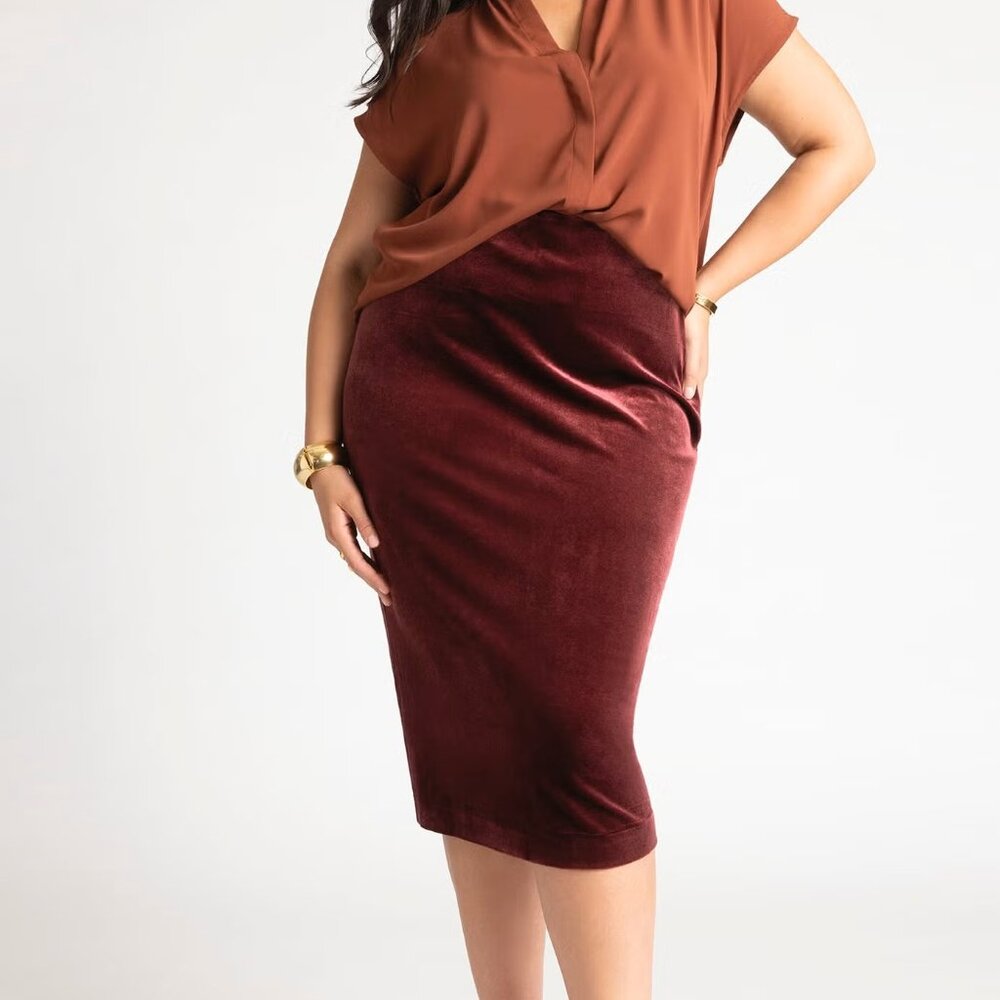 ELOQUII Velvet Pencil Skirt (Plus)